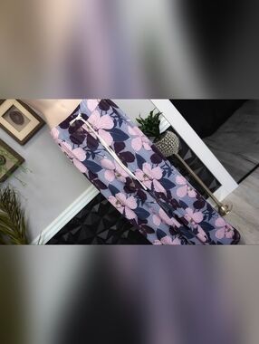 "Beyond This Plane" Floral Flowy Pants XL